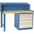Vidmar A-4 Heavy-Duty Work Bench with One 5-Drawer Cabinet 